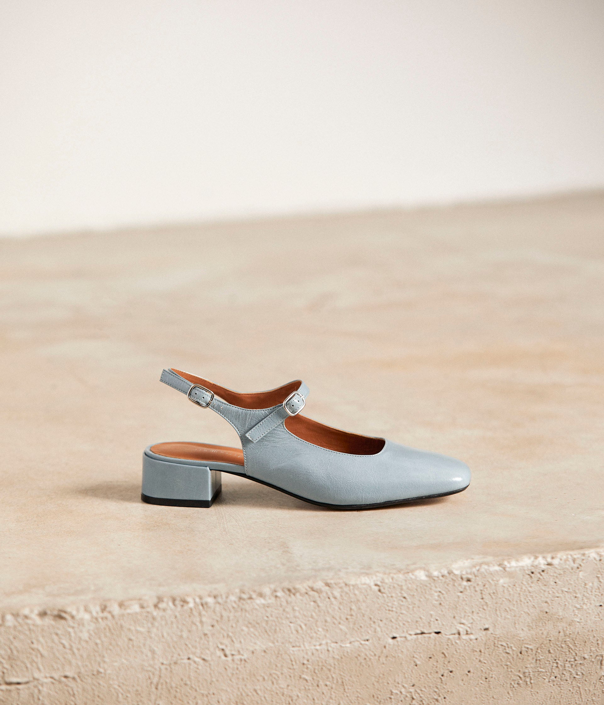 Slingbacks bleu verni Clarissa
