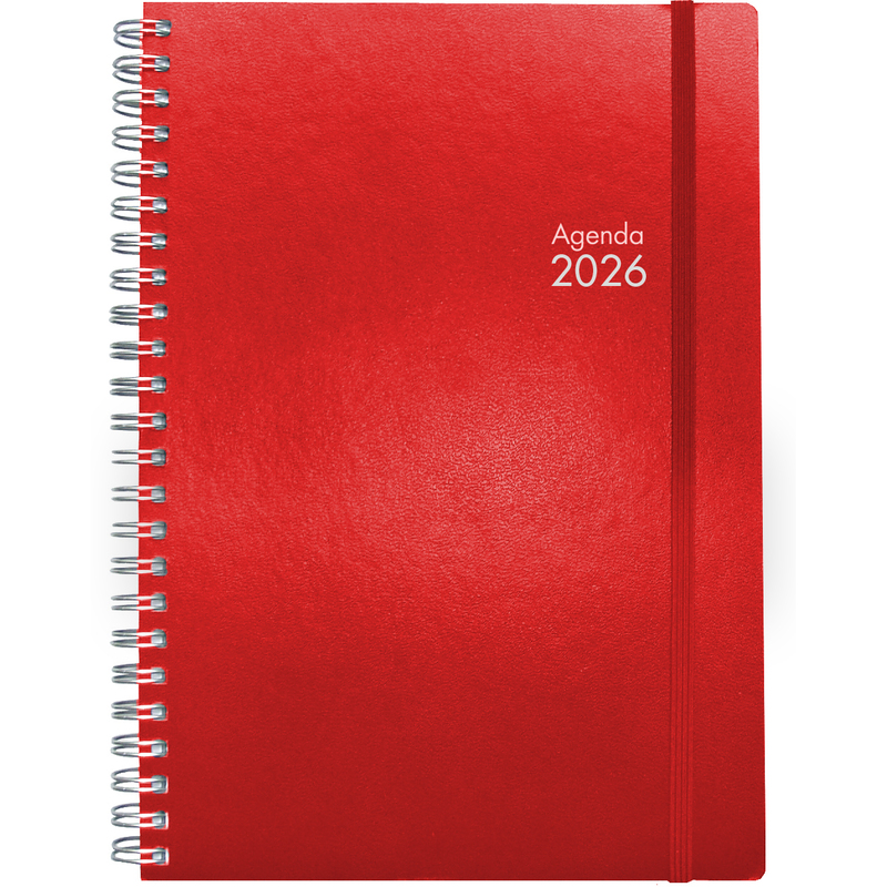 Simplex Agenda 2026 Simply, A5, 1 Woche / 2 Seiten, rot