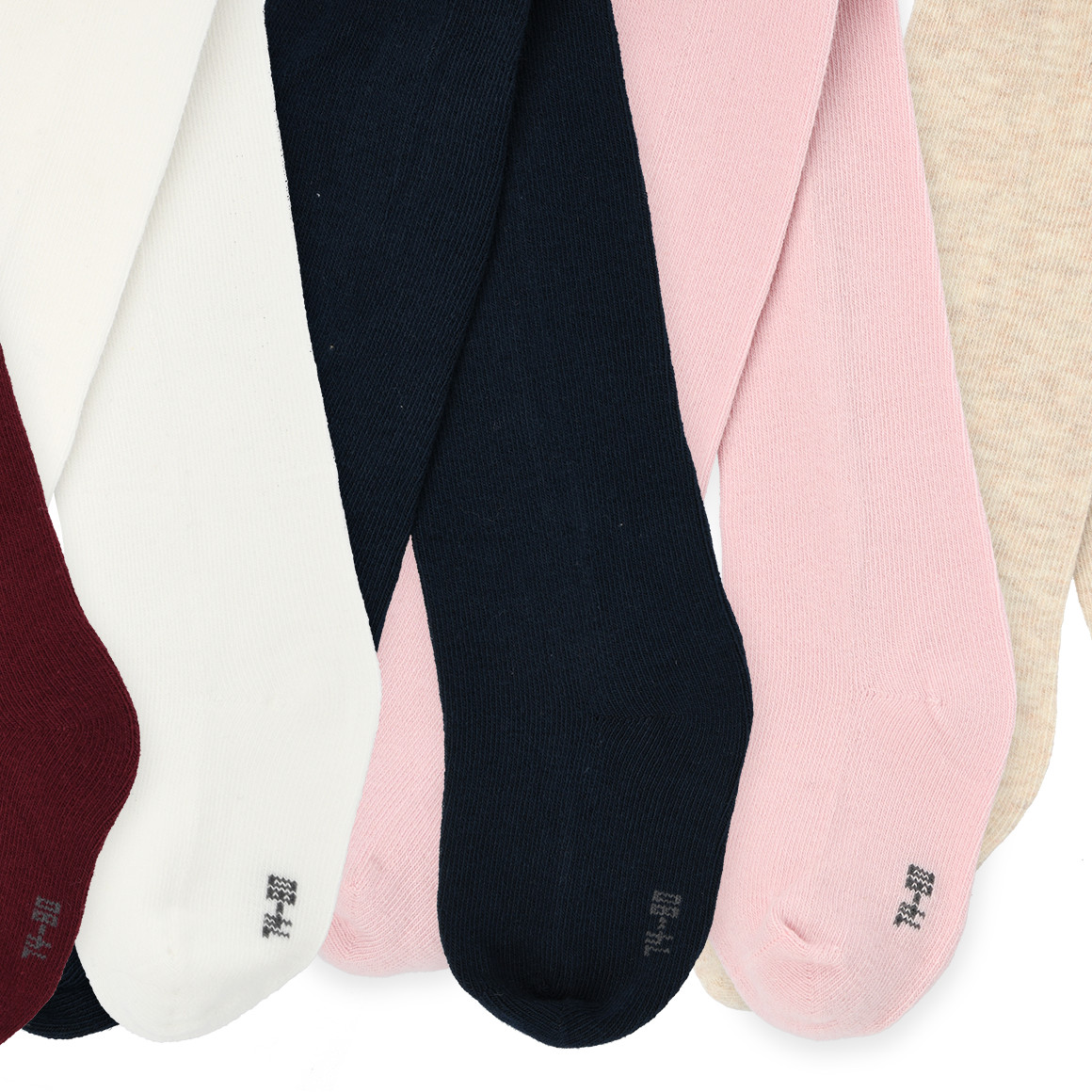 Topomini 5 Baby Strumpfhosen in verschiedenen Farben dunkelrot / rosa / dunkelblau