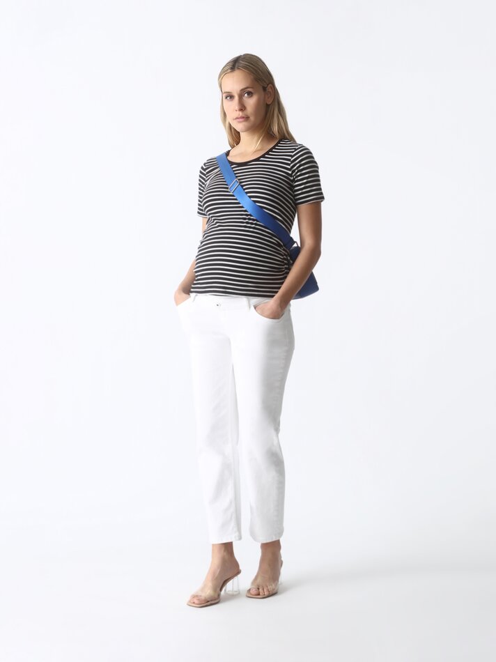 Camiseta de maternidade - Branco-sujo/preto
