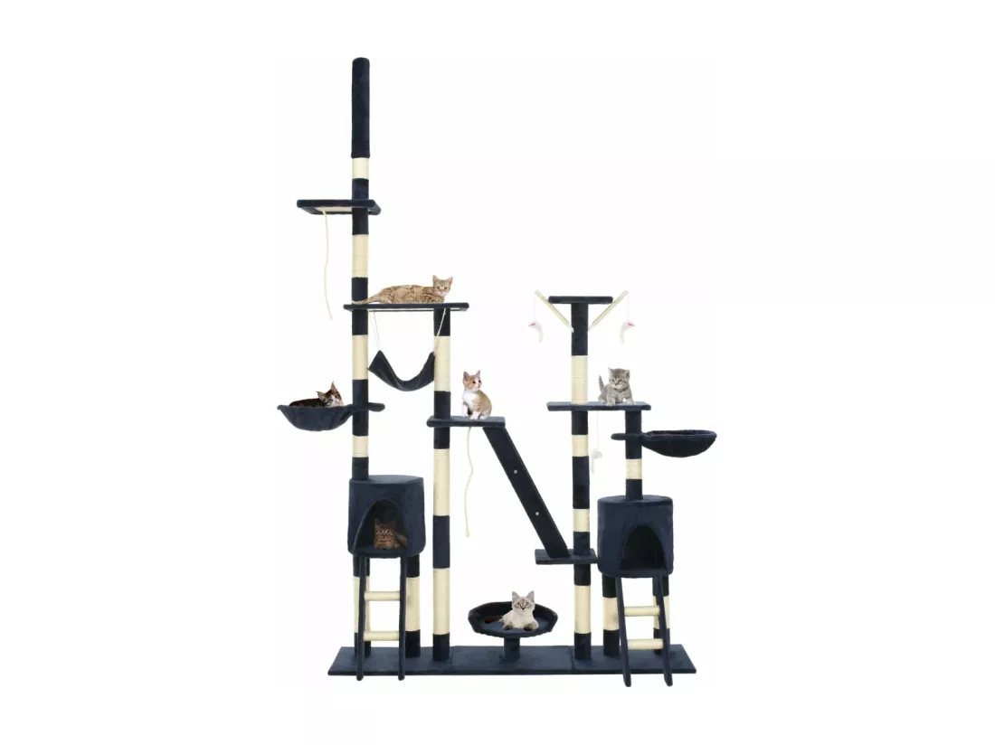 Arbre à chat avec griffoirs en sisal 230-250 cm Bleu