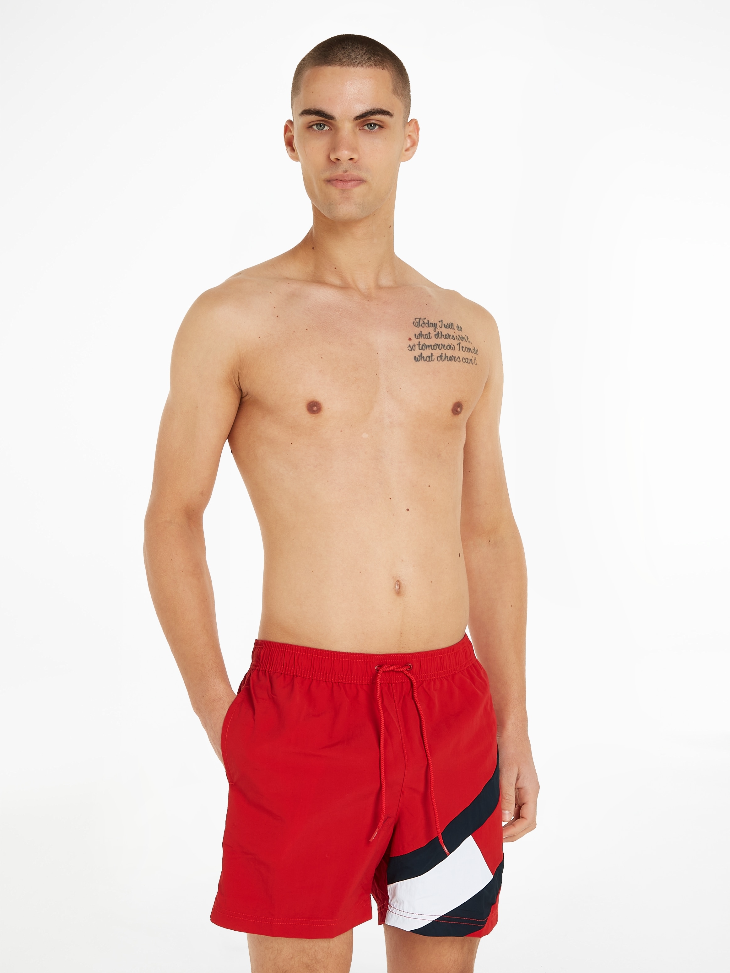 Tommy Hilfiger Swimwear Badeshorts »SF MEDIUM DRAWSTRING« mit Tommy Hilfiger Markenlabel