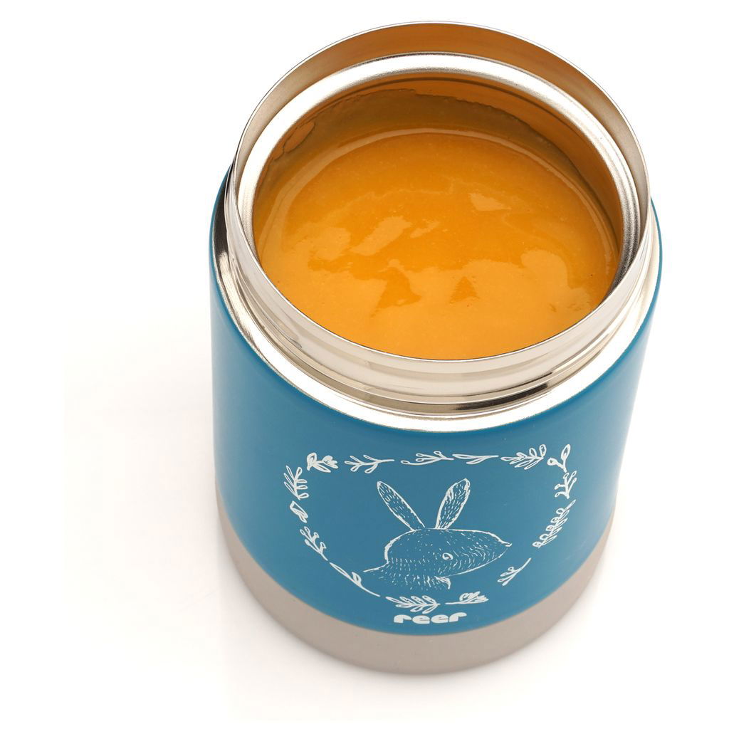 reerreer   Edelstahl Warmhaltebox silber petrolblau 300ml