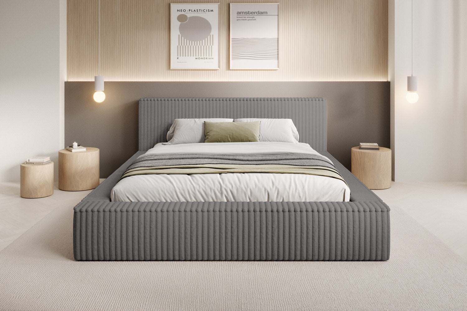 Trae Mobler Melody 180 x 200 cm Gestoffeerd Bed Grijs