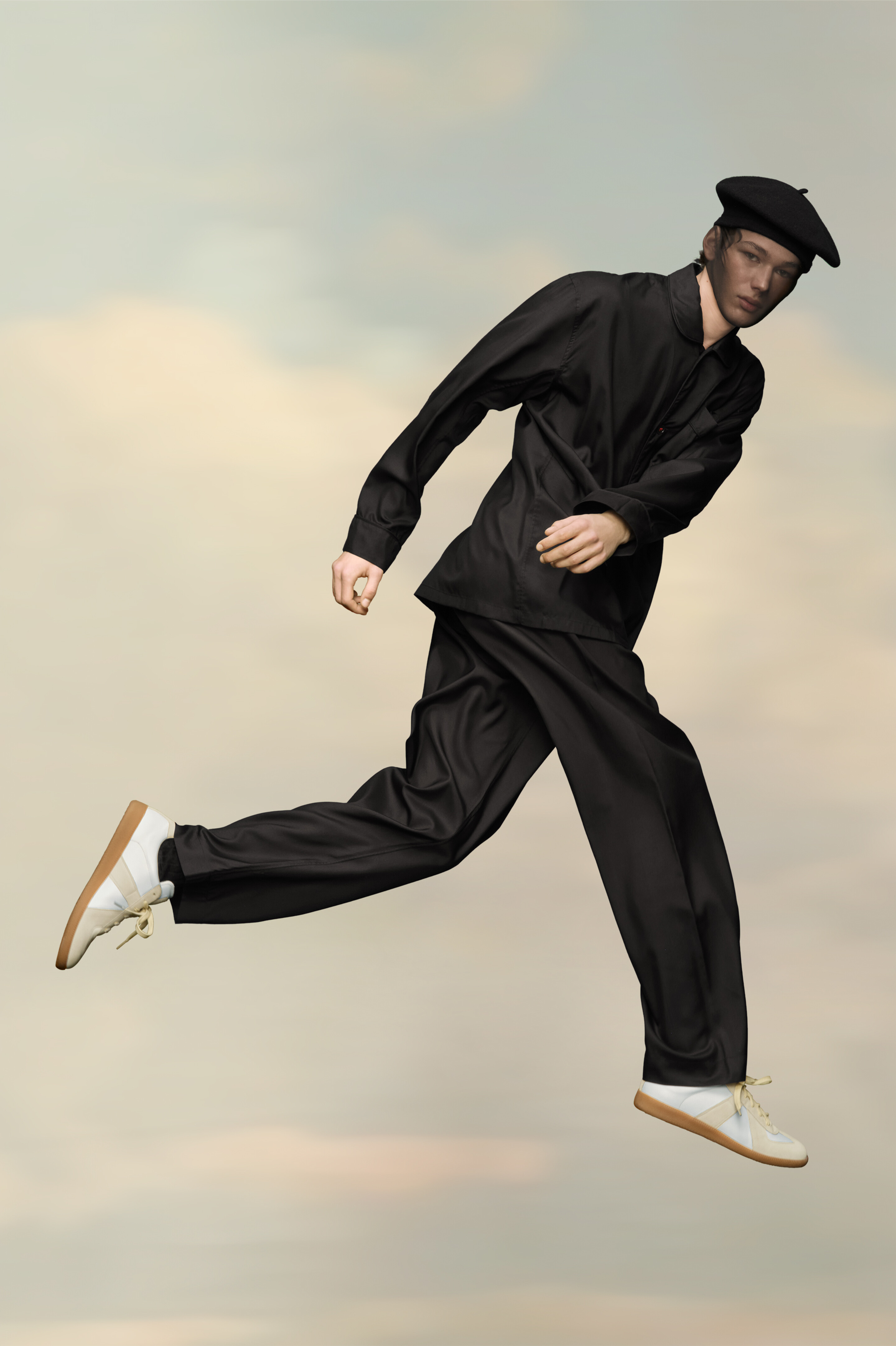 Pantalon drofr en soie Noir