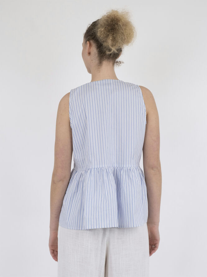 Neo Noir Manja Stripe Top Light blue