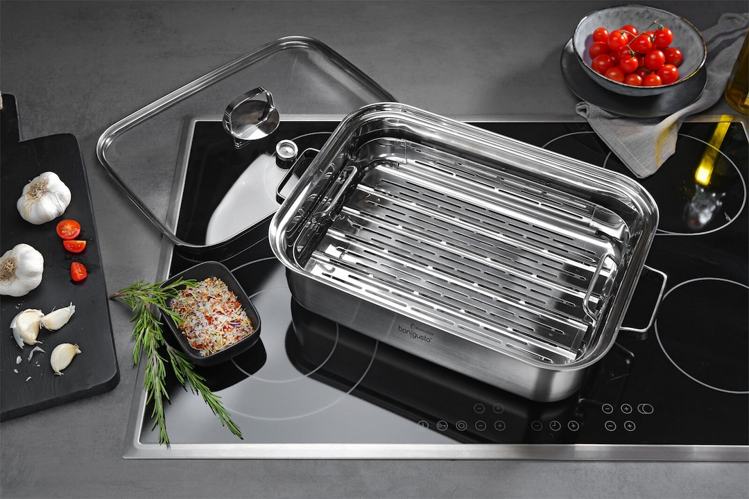 bongusto Dampfgarer-Topf 2-teilig Edelstahl mit Thermometer