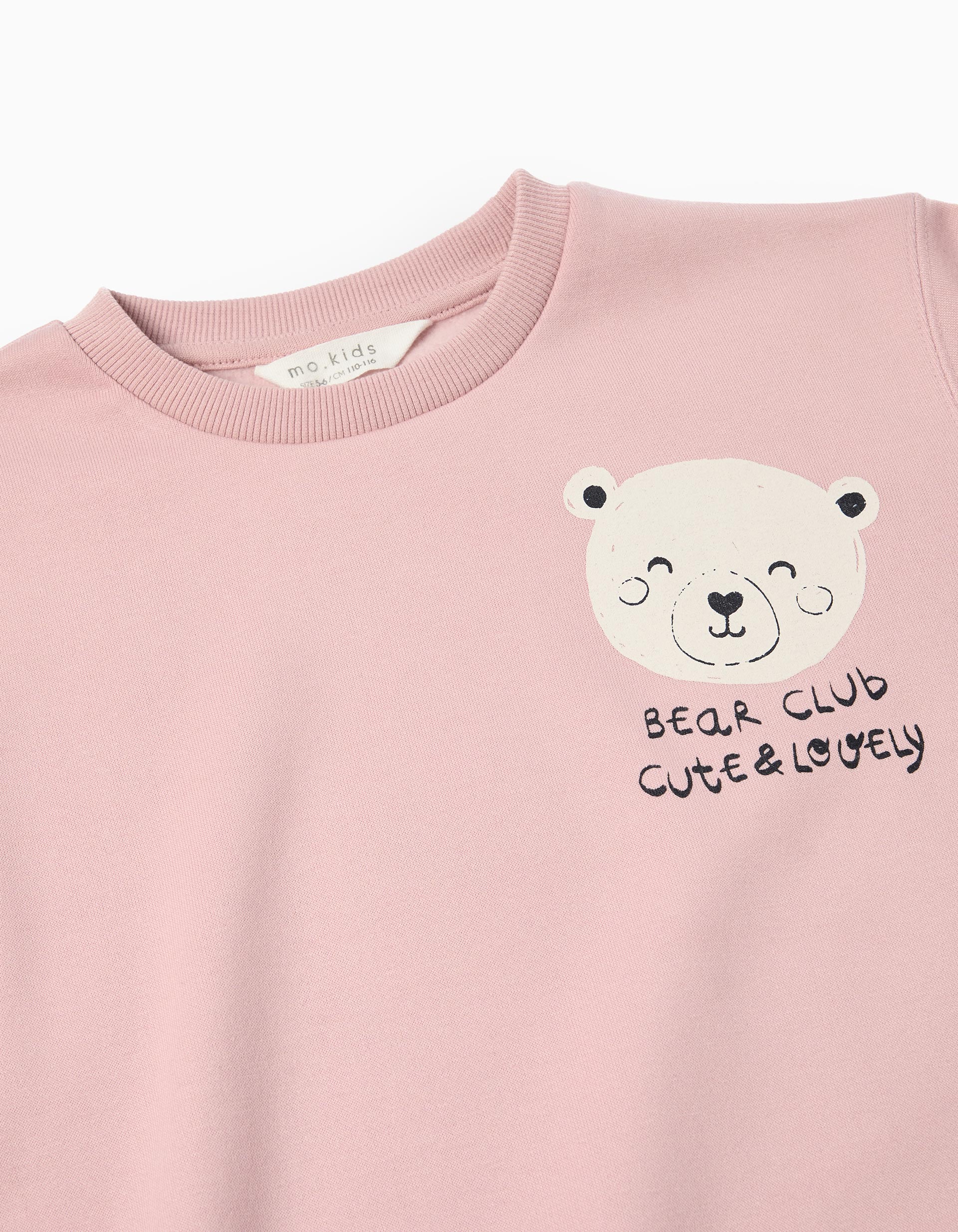 Sweatshirt de Felpa, Menina, Rosa Claro