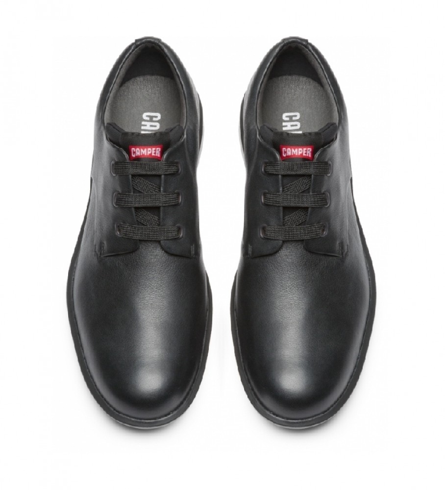 Sapatos de trabalho Camper Atom em couro preto