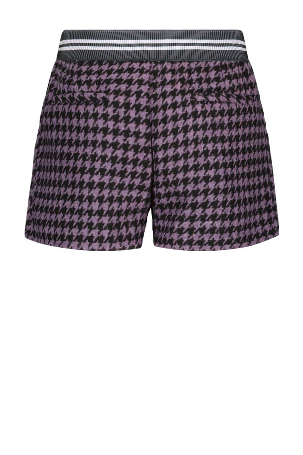 Like Flo geruite casual short Febe paars/zwart