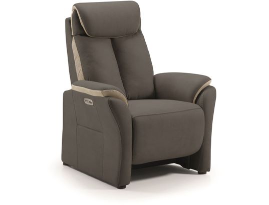 CONCEPT1 - Canapé tissu Paris gris 2 places électrique + fauteuil elect