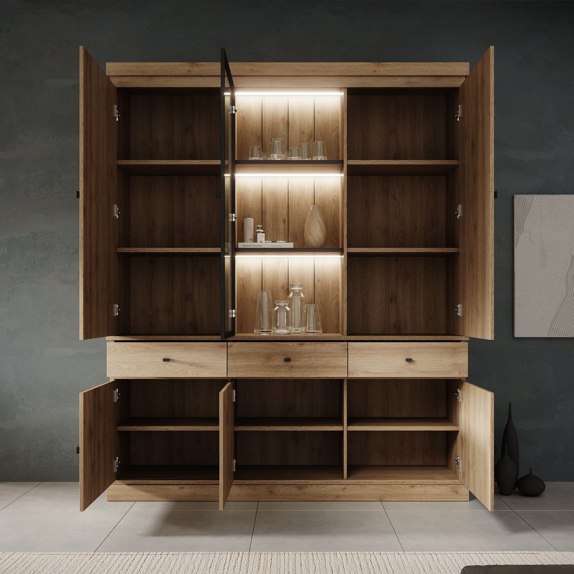 Vince 3 - Buffetkast - Eiken - 182x40x220 cm
