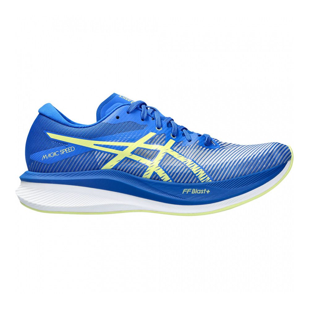 Asics MAGIC SPEED 3 - Chaussures running Homme illusion blue/glow yellow