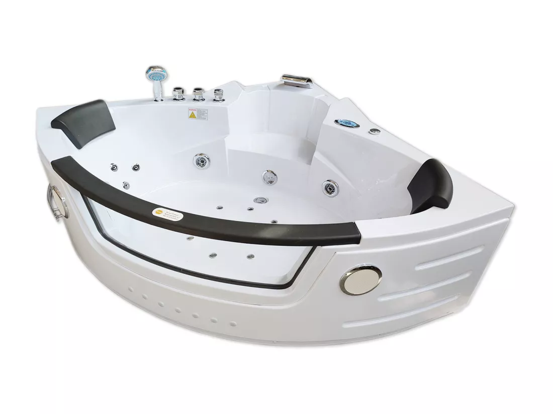 Baignoire Hydromassage Chromotherapie 140 X 140 cm avec chauffage et double pompe 20 jets – Camelia