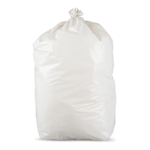 Sacs poubelle 100L PEBD blanc 40µ lien classique Paredes