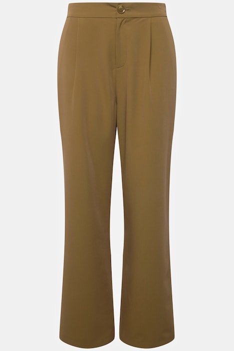 Hose, High Waist, weites Bein, teilelastischer Bund