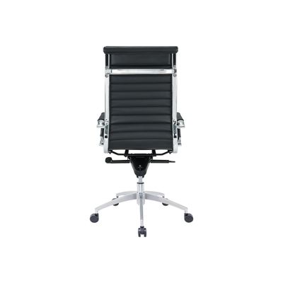 Fauteuil de bureau WARREN - accoudoirs fixes - cuir noir