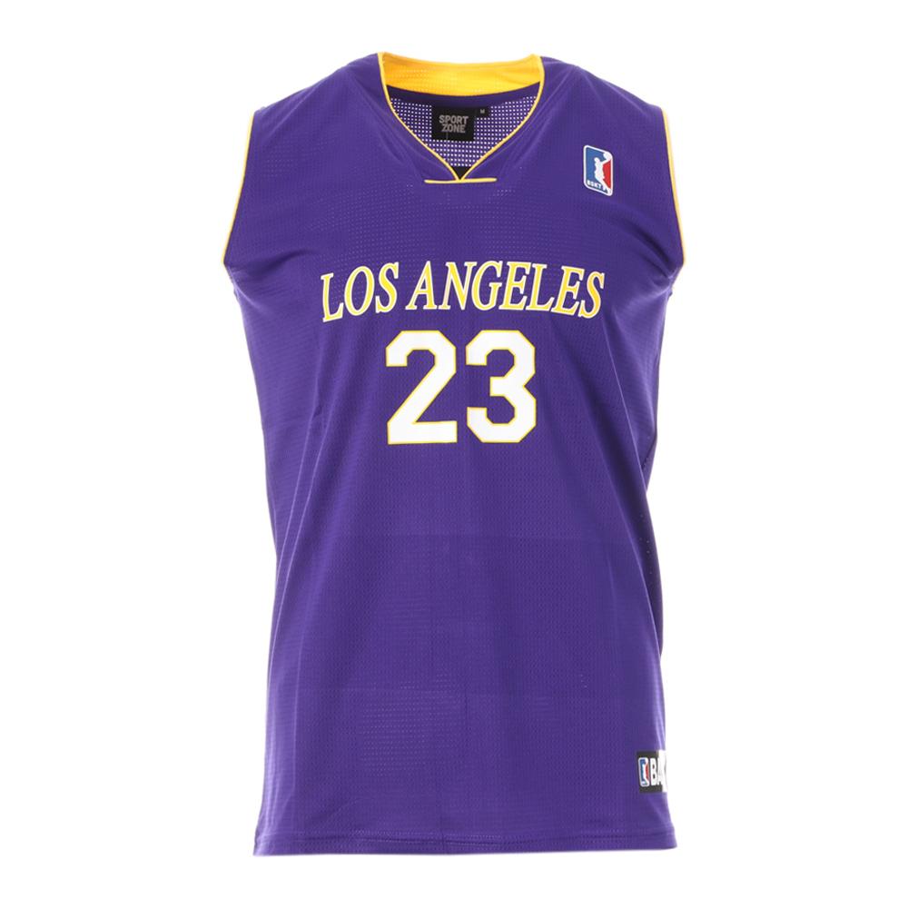 Sport Zone Los Angeles Maillot de Basket Violet/Jaune Homme Sport Zone
