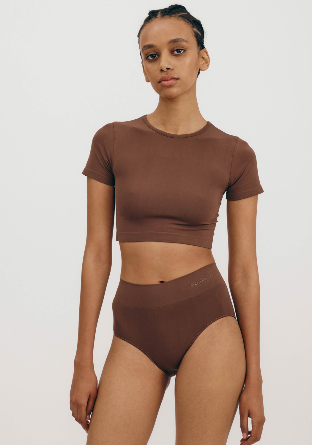 Organic Basics Crop Tee ReSmooth Walnut