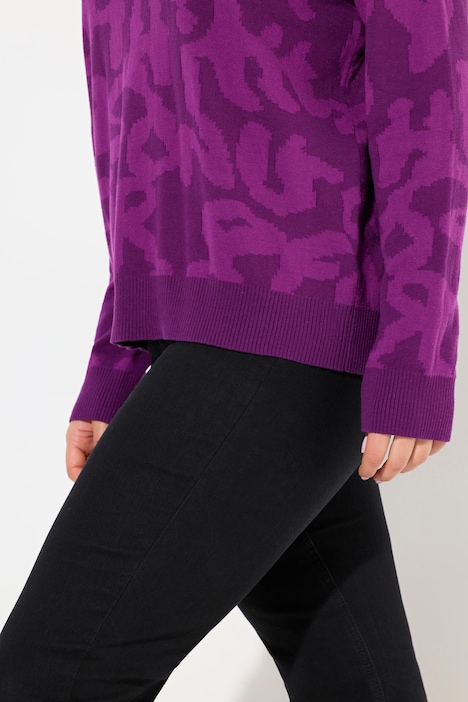 Pullover, Buchstaben, gerippter Rollkragen, Langarm