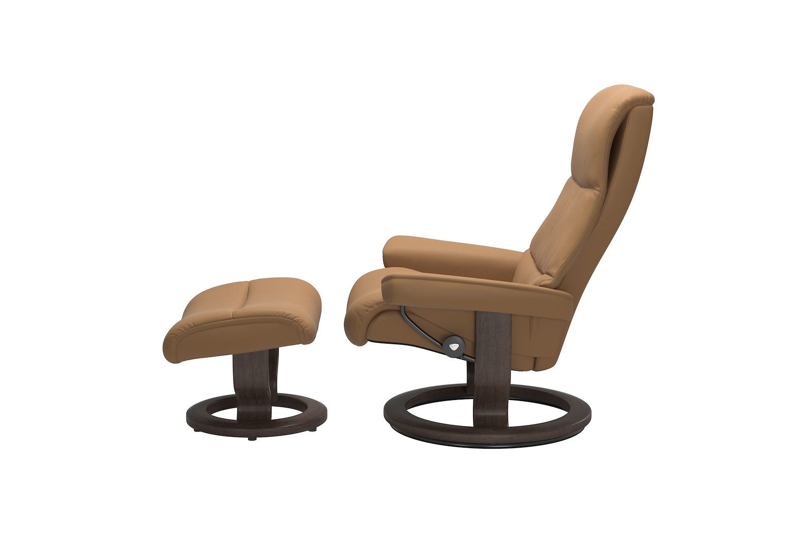 View (M) lenestol med krakk Hud Paloma Taupe - Classic - Wengebeiset