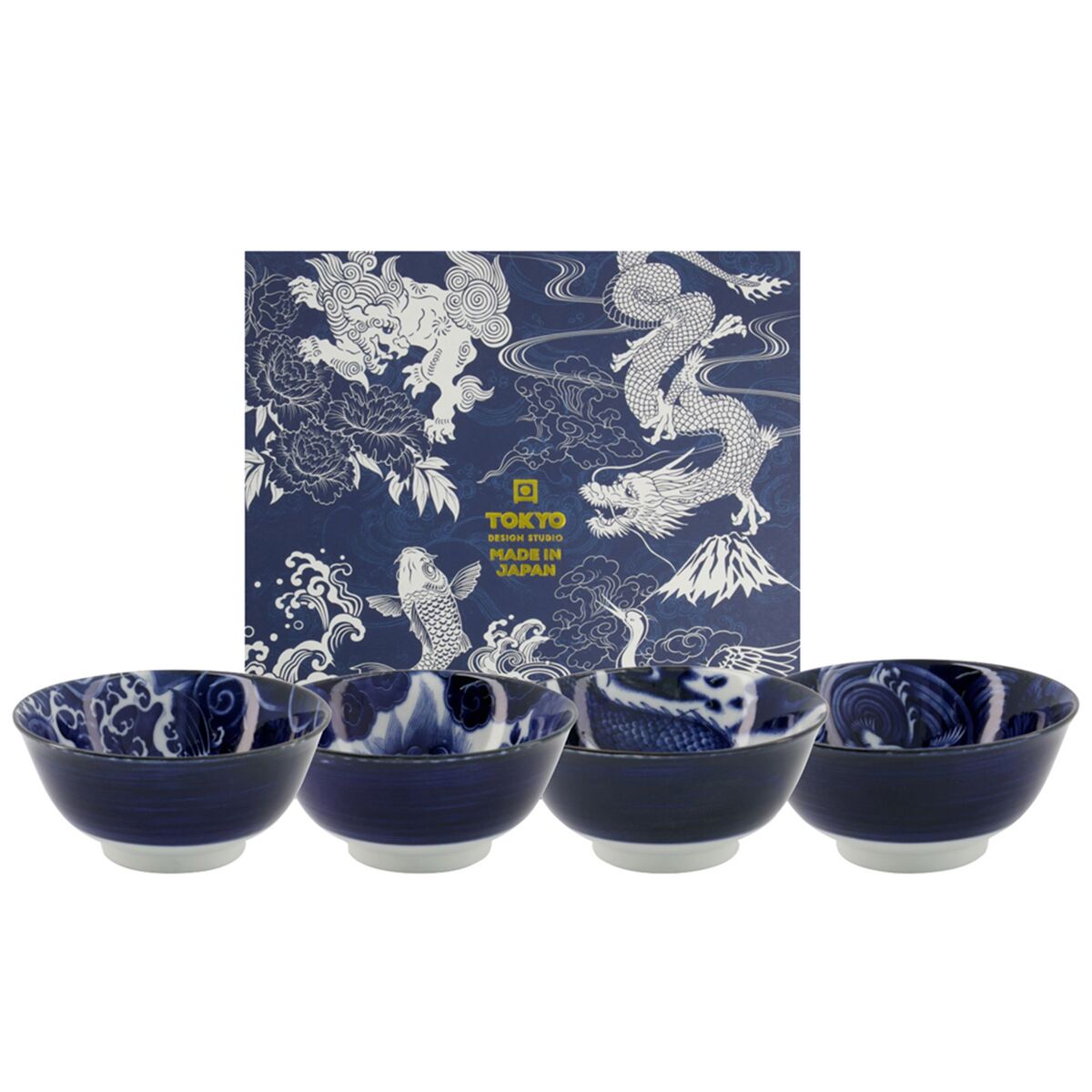 Japonism skålsett, 4 stk