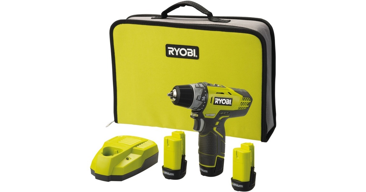 RyobiAccu-Compacte schroevendraaier, 12V schroeftol  (Groen/zwart)