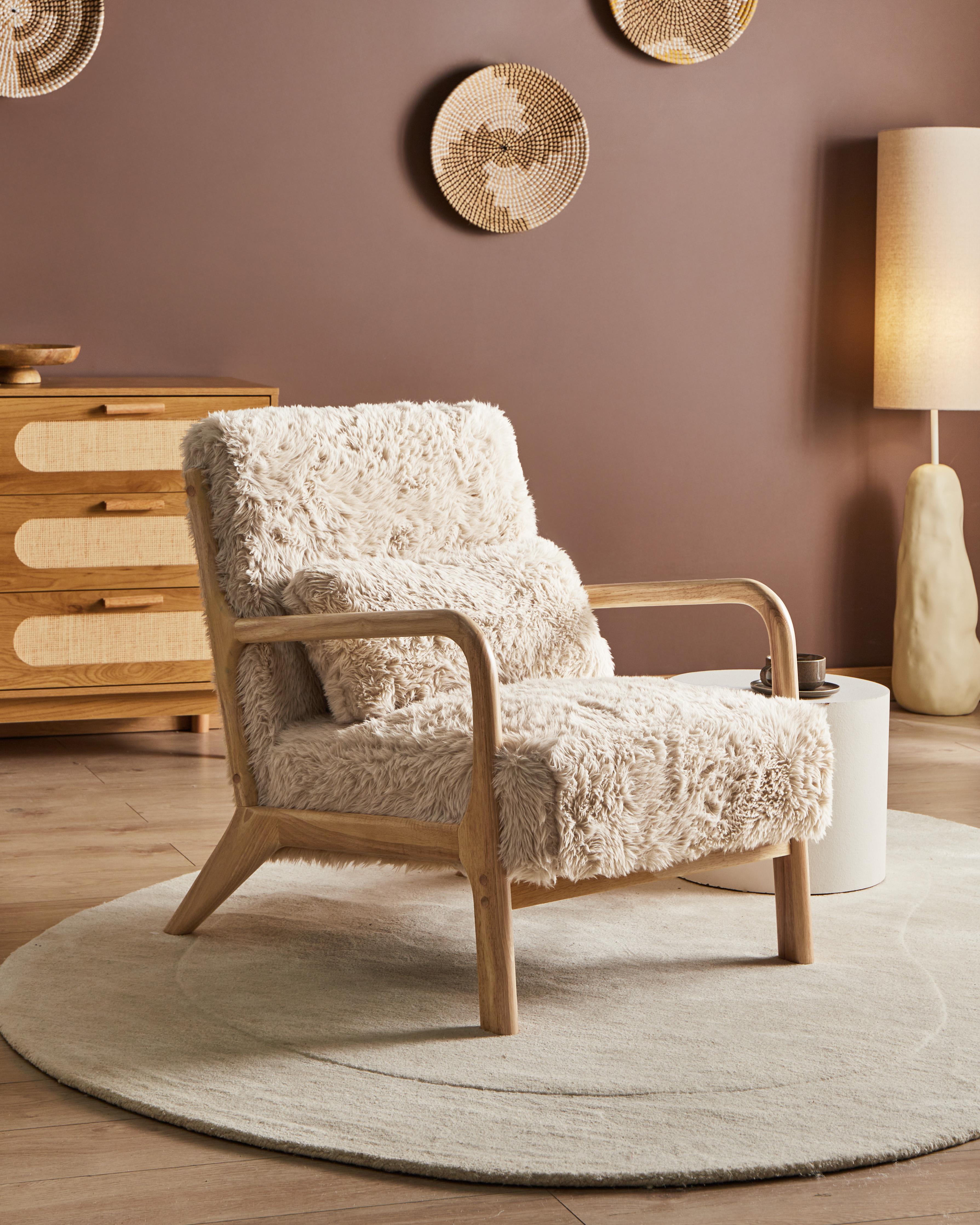 Fauteuil SKOVDE Nepbont Lichtbeige