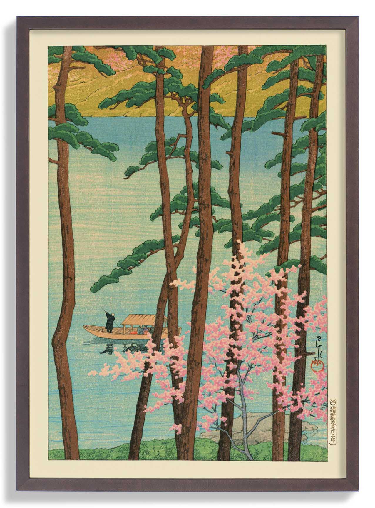 Frühling in Arashiyama bei Hasui