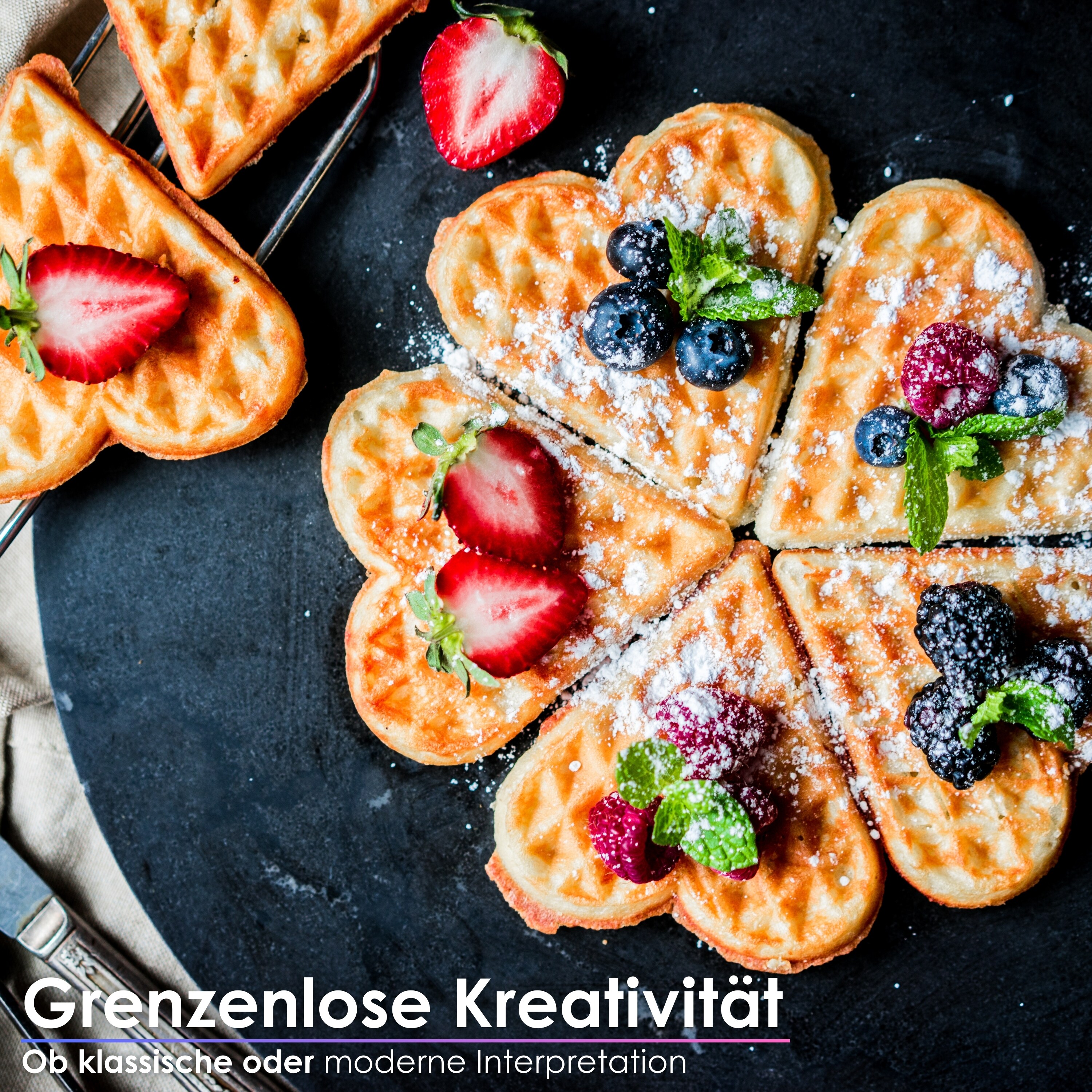 Steinborg Waffeleisen für klassische Herzwaffeln Backampel 1000W