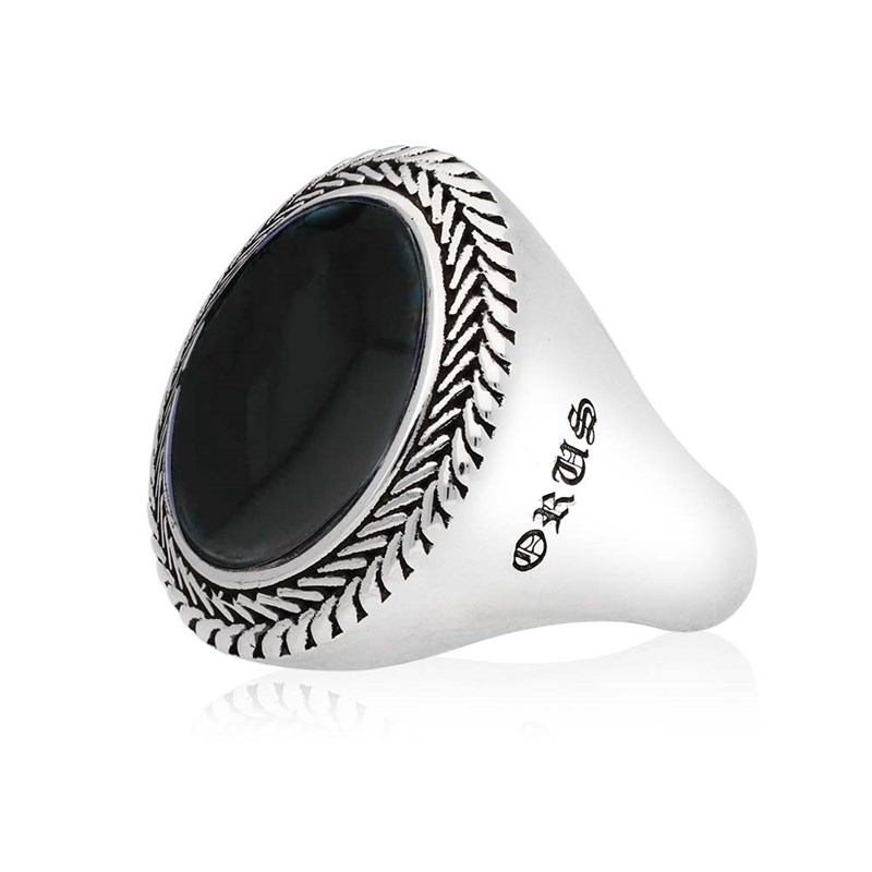 Bague Homme Argent Onyx Bouddha