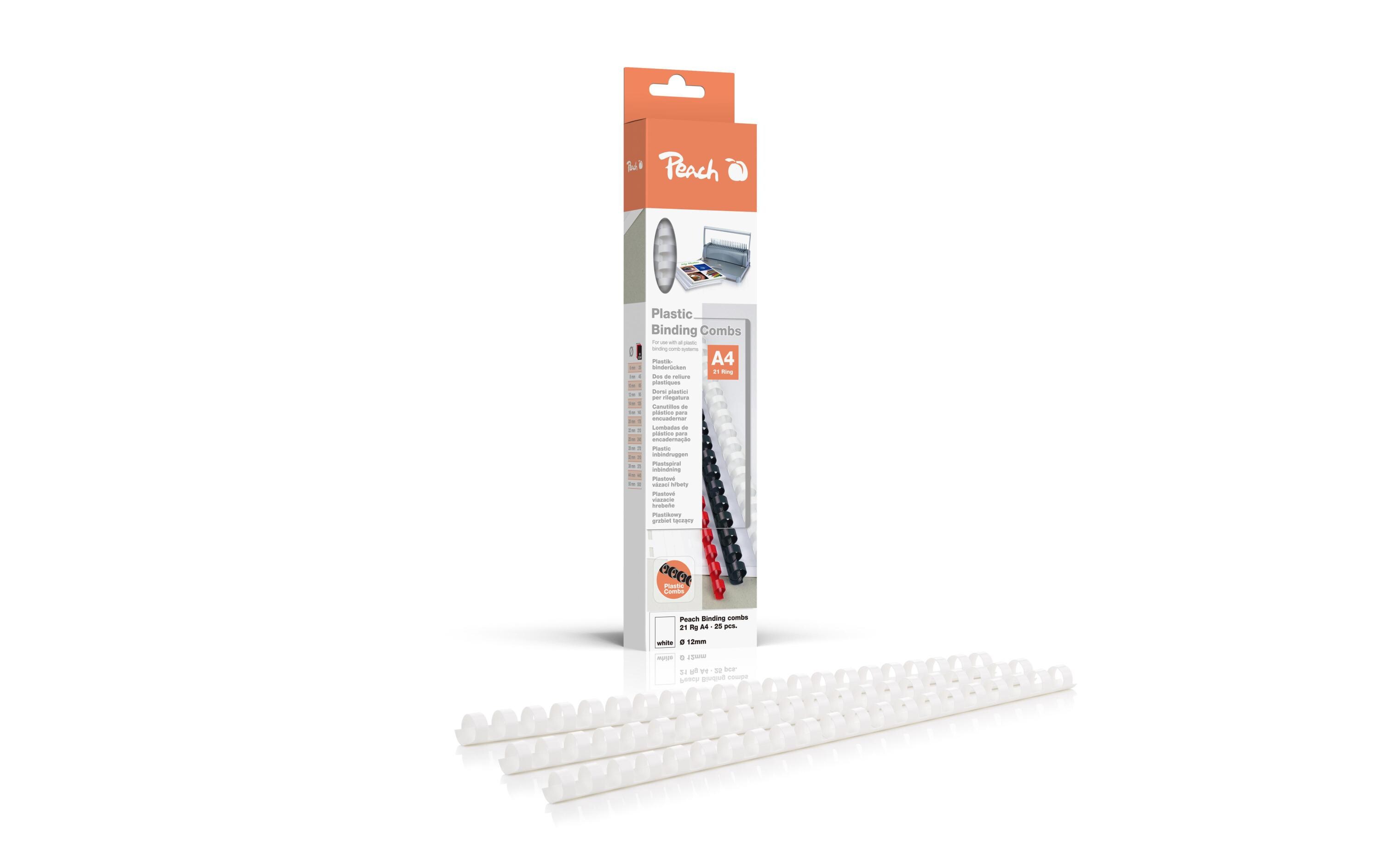 Binderücken 12 mm Weiss, 25 StückBinderücken 12 mm, für 95 Blatt A4, weiss, 25 Stück