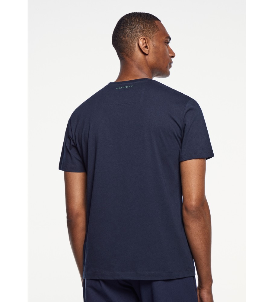 Camiseta Hackett AMR Navy Crew Neck