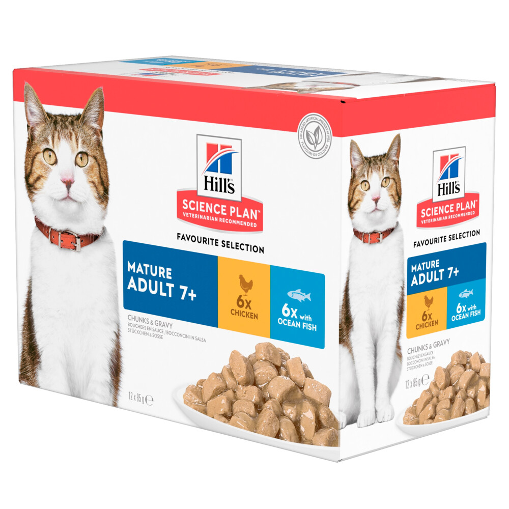 Hill's Science Plan Kattenvoer Mature Adult 7+ Multipack Favourite Selection12 x 85 gr
