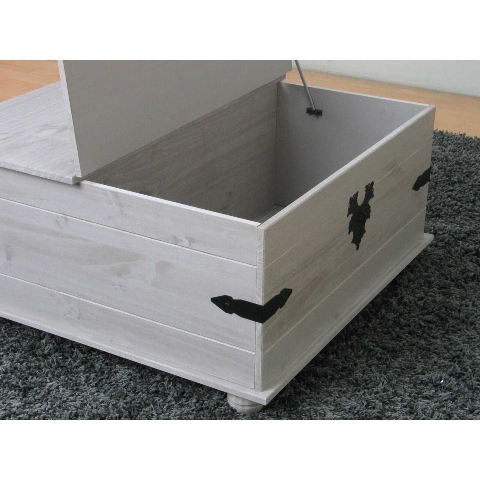 Kiefer Truhentisch New Mexico Mexiko grau massiv Couchtisch Truhe Holztruhe