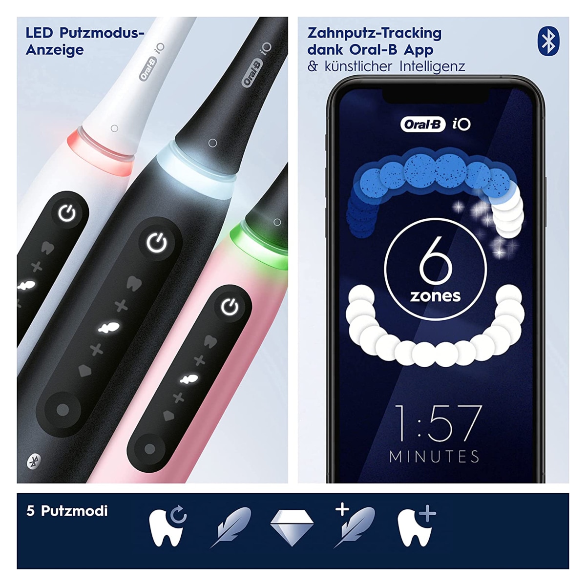 Oral-B iO Series 5 Duo Matt Black/ Quite White elektrische Zahnbürste