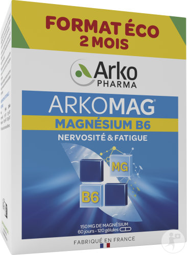 Arkopharma Arkomag Magnésium Vitamine B6 Nervosité & Fatigue 120 gélules