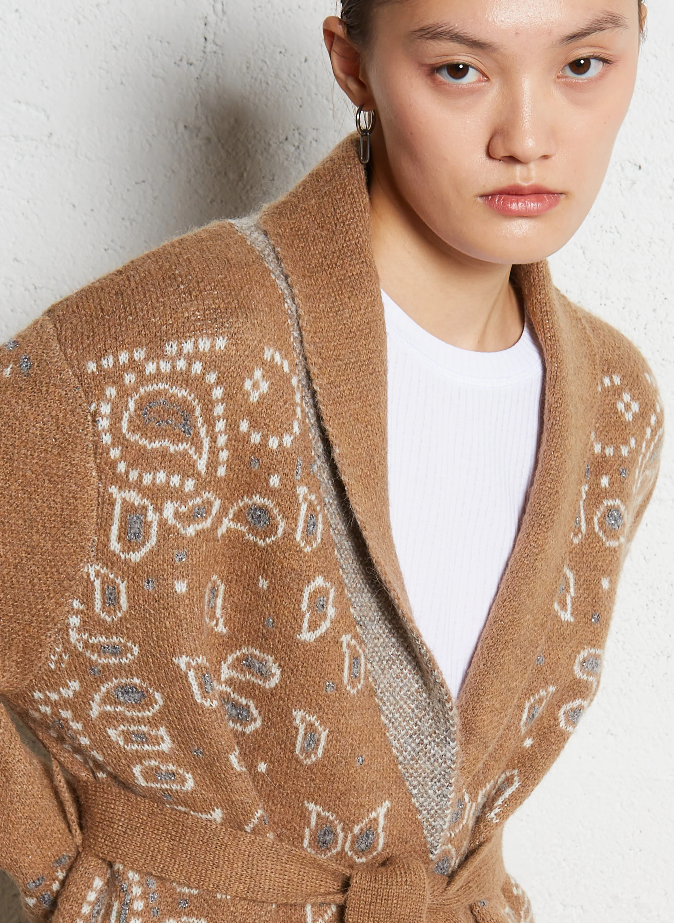 BAO - Gilet en jacquard bandana | Marron
