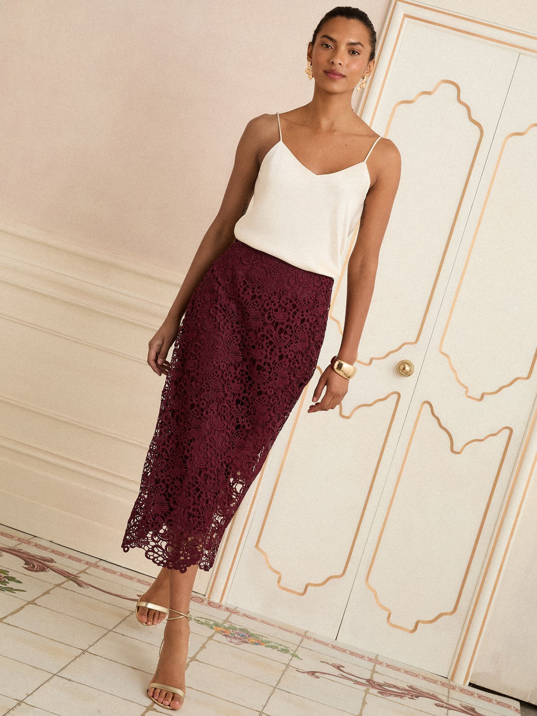 Love & Roses Lace Midi Skirt