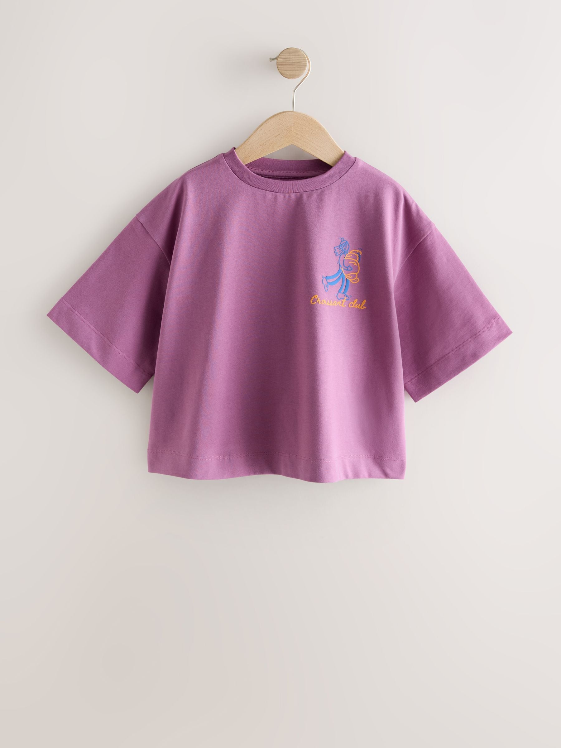 Purple Croissant - Oversized T-shirt met grafische print (3-16jr)