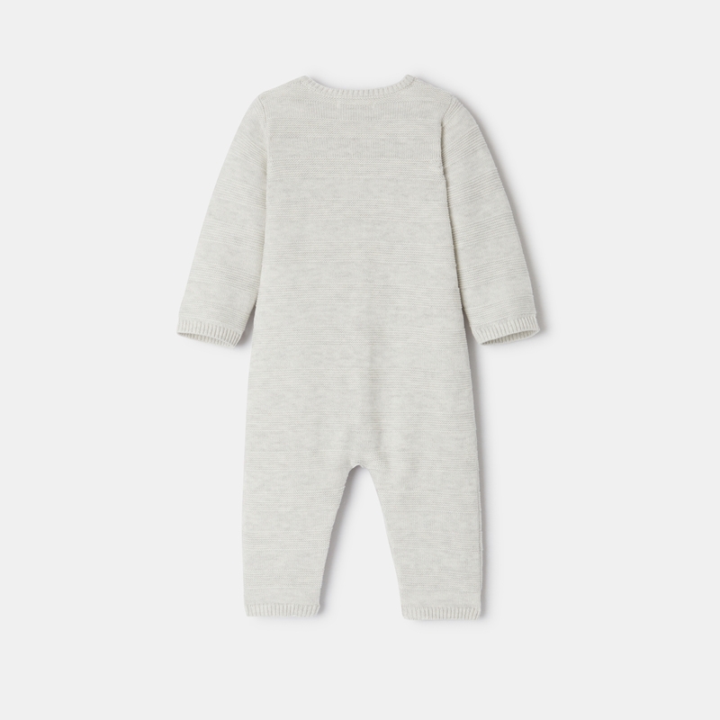 Combinaison bébé en tricot côtelé blanc Absorba