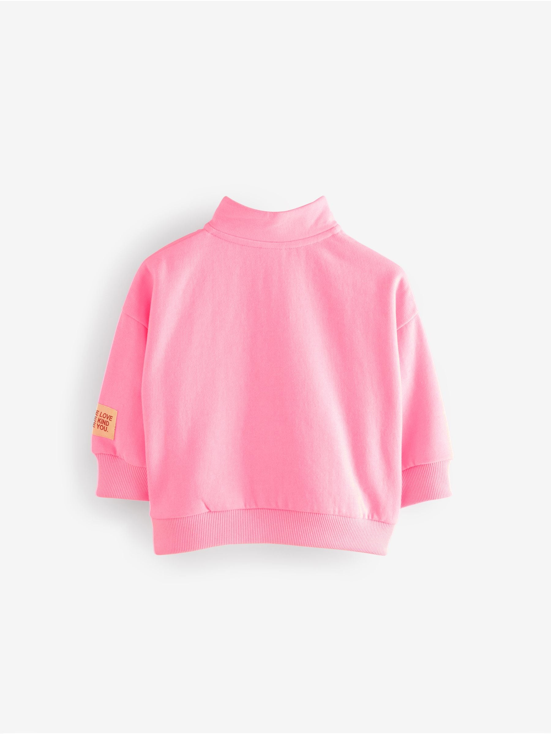 Felroze - Sweatshirt met kwartrits (3mnd -7jr)