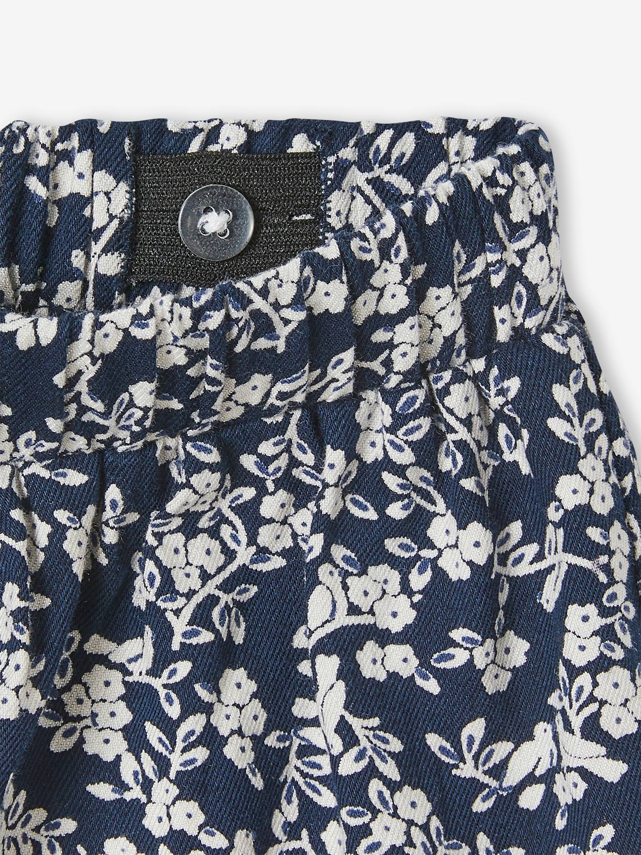 Saia com babados estampada, tamanho médio, bege, para menina.