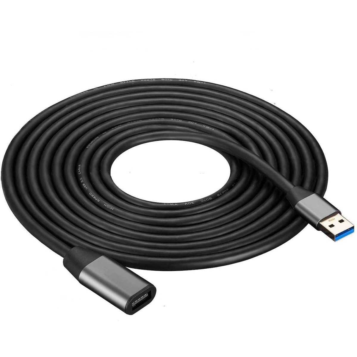 NÖRDIC Active 5m USB3.1 skjøtekabel 5Gbps forlengelse USB A hann til hunn for Xbox, PS5, Oculus, skriver, skanner, Playstation, VR