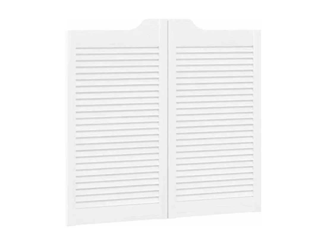 Portes battantes à persiennes 2 paires blanc 90x80 cm
