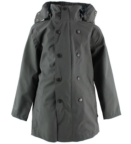 byLind Grøn Regnjakke - Balder - Elephant Grey