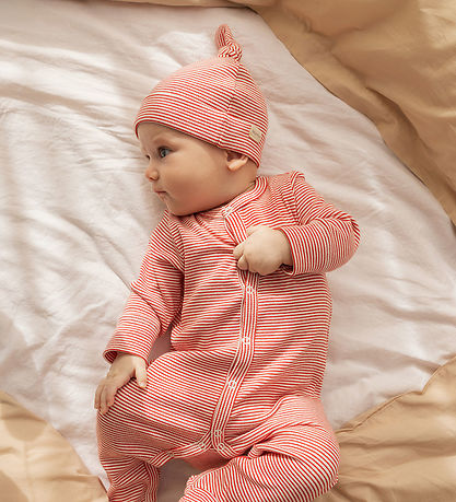 MarMar Mütze - Rib - Modal - Aiki - Rot Stripe