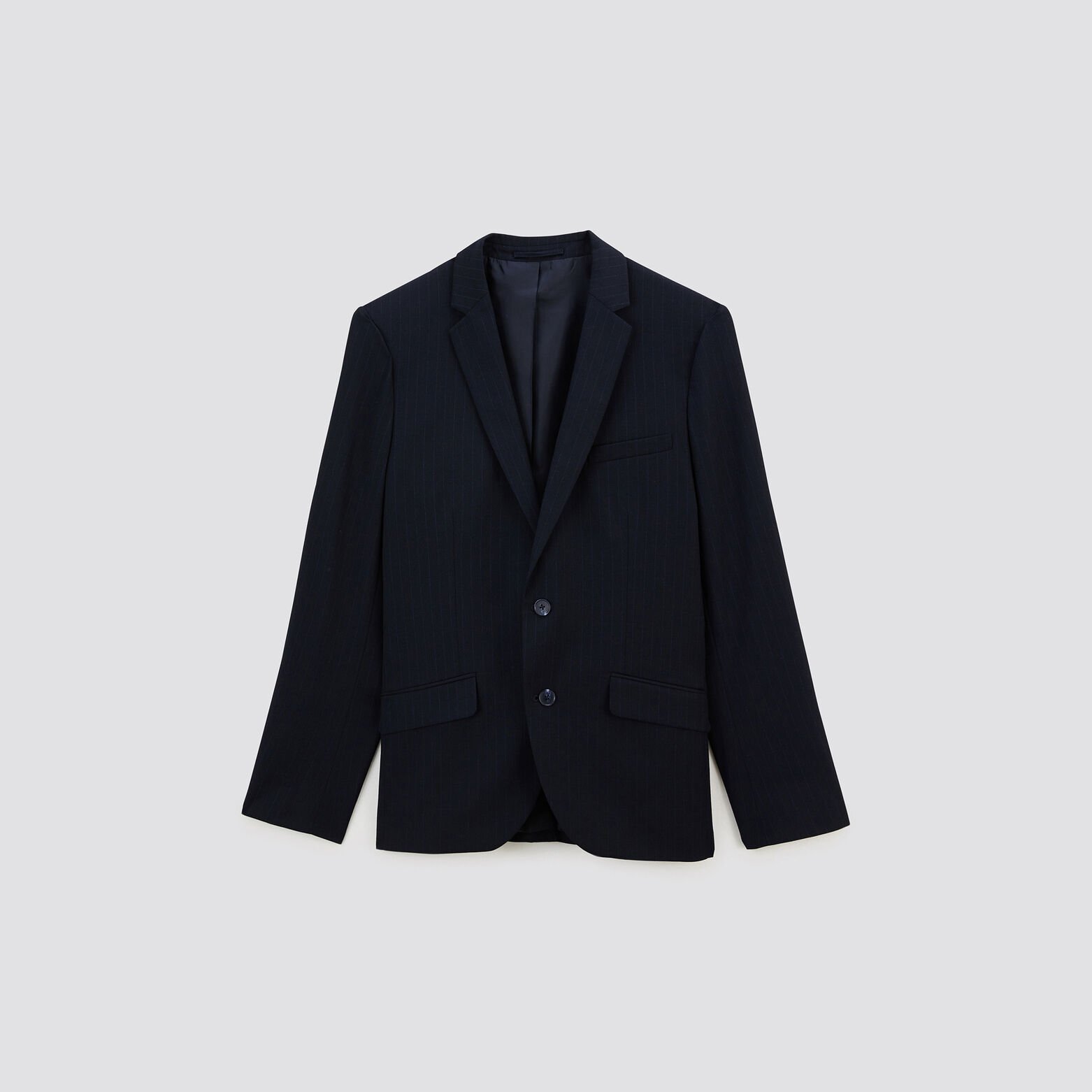 Veste slim à fines rayures Bleu