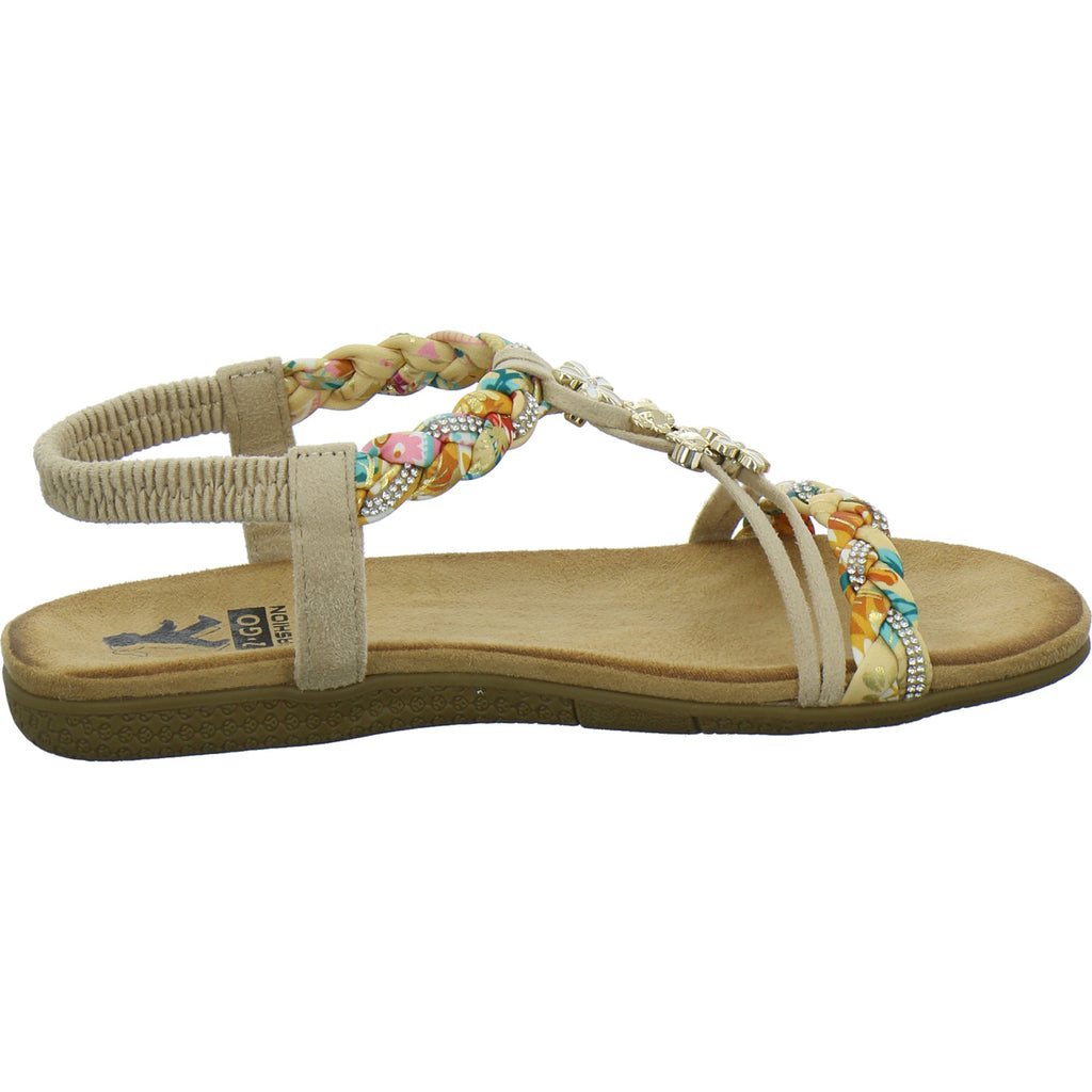 Cosmos Sandaletten Damen 2xD1 6xD2 Beige-kombi