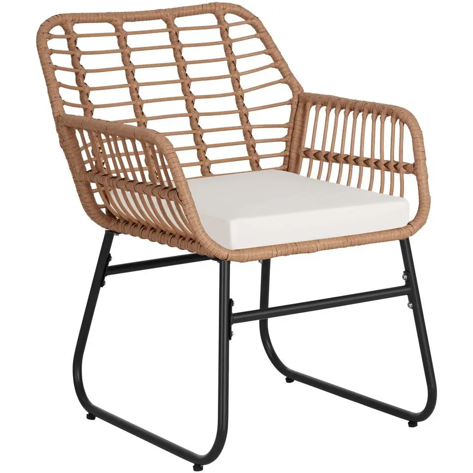 tectake Wicker zitgroep Molfetta XL voor 4 personen, Natuur